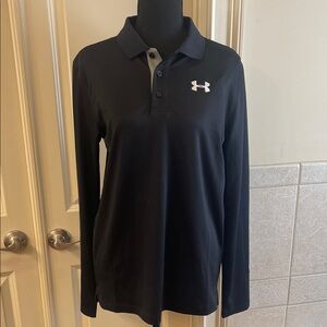 Under Armour Black Long Sleeve Polo